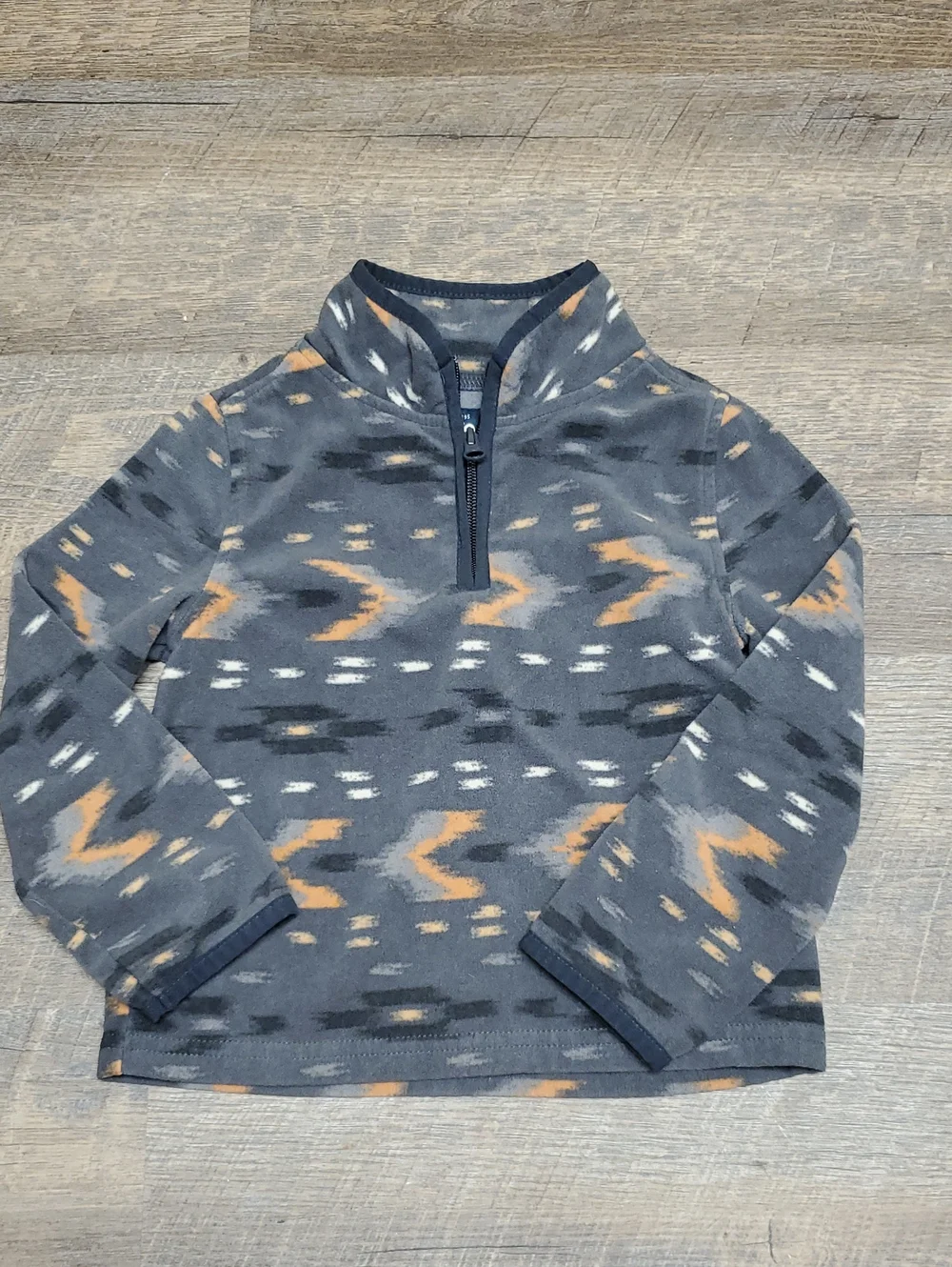 Osh KoshB'Gosh Toddler Gray Orange Southwest Navajo Fleece 1/4 Zip Pullover 5T